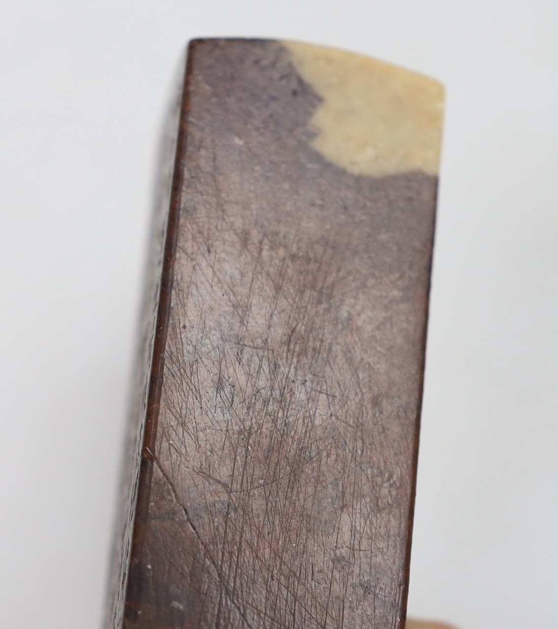 Two Chinese soapstone inscribed seals, 12cm